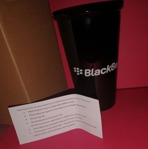 BLACKBERRY LOGO  CERAMIC TRAVEL COFFEE MUG/ DRINKING GLASS